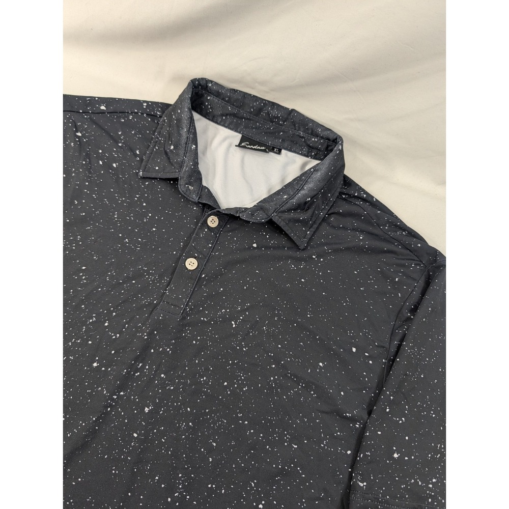 Sunday Swagger Polo Shirt Mens XL Paint Splatter Graphic All Over Print Golf